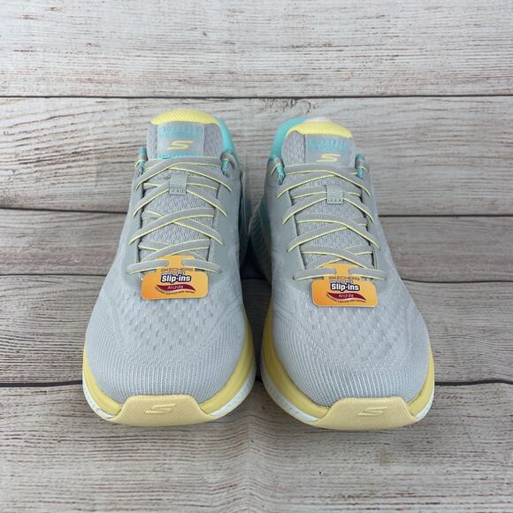 Skechers Slip-ins GO WALK Max Areena Womens Sz 10.5 Running Shoes Gray Aqua - Picture 3 of 9